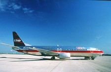 Duplicate  35mm aircraft Slide USAir Boeing B-737-401 N421US LN1714 plane