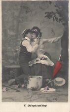 CP MEN'S BOATMAN KISSING CHEEK WOMAN ELEGANT HAT BOX UMBRELLA