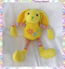 Doudou Lapin Jaune Fleurs