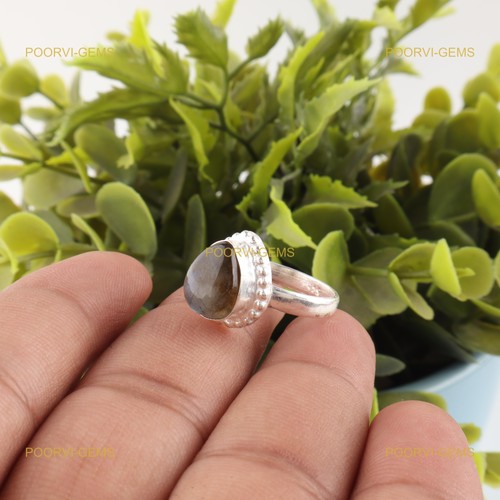 Bague solitaire labradorite - bague,