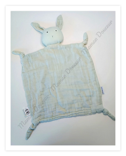 Doudou plat lange carré lapin - lange,