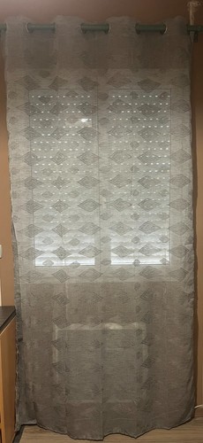 Rideaux gris motif voilage - gris, 1