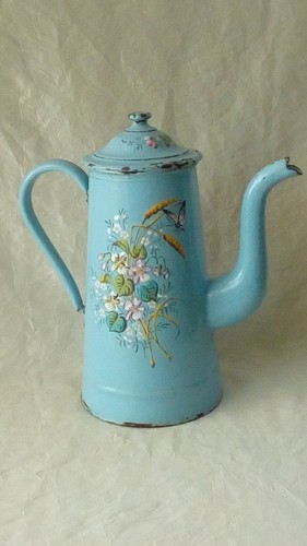 Cafetiere émaillée decor - cafetiere,