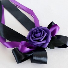 Noeud Décoration Voiture Mariage avec Fleur en Soie Convient pour Rétroviseur