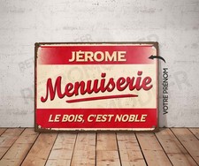 Plaque métal vintage Menuiserie personnalisé Décoration panneau Menuisier déco