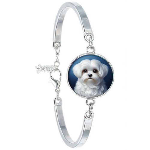 Bracelet acier chien bichon - bracelet,