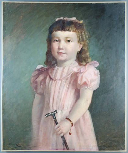 Ancien tableau fillette - ancien, la