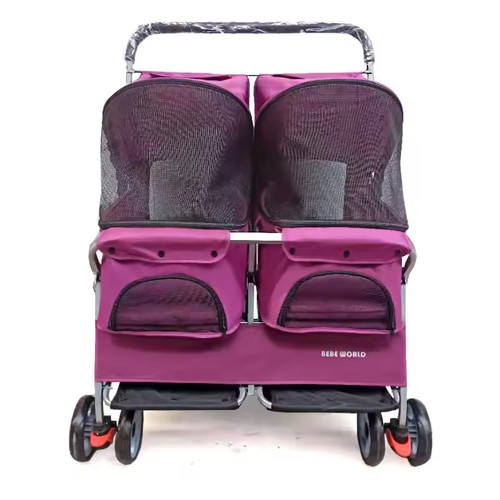 Double pet stroller seater - double,