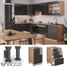 Meuble sous-plan Meuble de cuisine Fame-Line 50 cm chêne anthracite Vicco