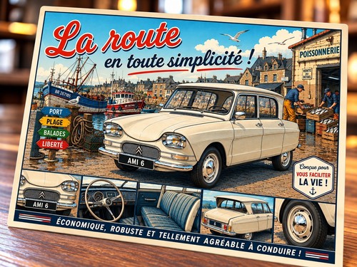 Plaque métal vintage citroen - métal,