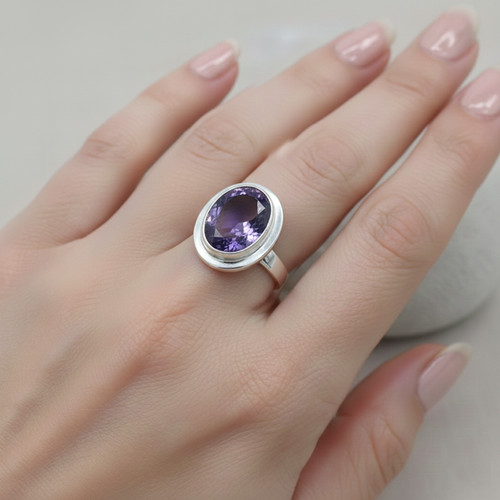 Bague améthyste argent 925 - argent,
