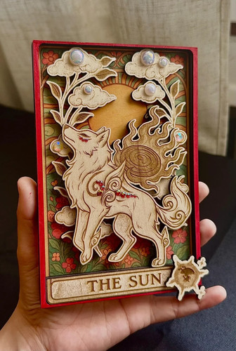 Carte tarot bois - carte, en