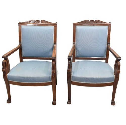 Paire fauteuils col - fauteuils, à