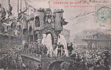 Antique postcard postcard NICE carnival 1905 a haunted mansion stamped 1905