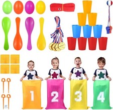 LEMESO Jeux Exterieur Enfant Kit de Sports Day Jeux, Course de Sac, Course aux