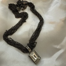 Dyrberg/Kern necklace with a clear crystal rectangular pendant