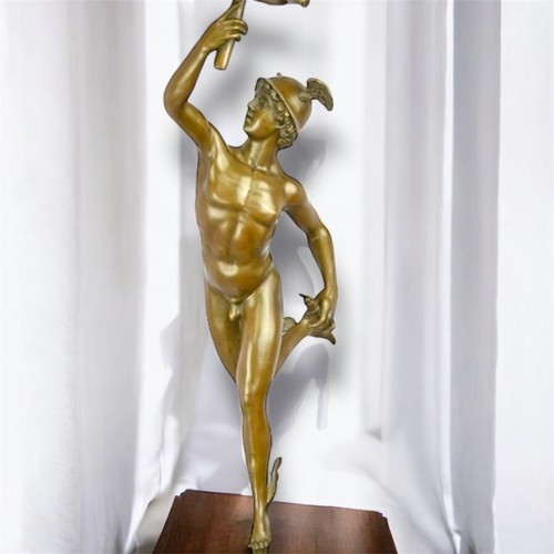Bronze hermes sculpture - bronze,