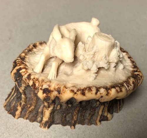 Bois cerf sculpté un - bois, d'un