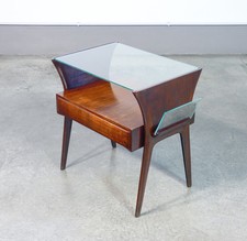 ⚜️ Table Basse Design Italie Cantù Époque 1940 Bois Massif Porte-Revue Tiroir