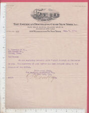 B194 American Distilling Co of New York letterhead V. Bonzagni, Boston Pekin, IL