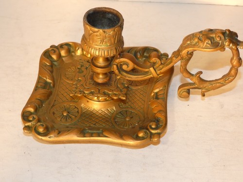 Ancien bougeoir bronze - bougeoir, rat