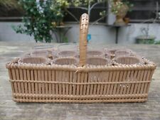 Vintage COSY Cut Crystal 6 Glasses Wicker Glass Holder Liqueur Cellar 18X10cm