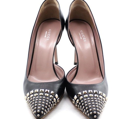 Gucci chaussures cuir noir - chaussures, en