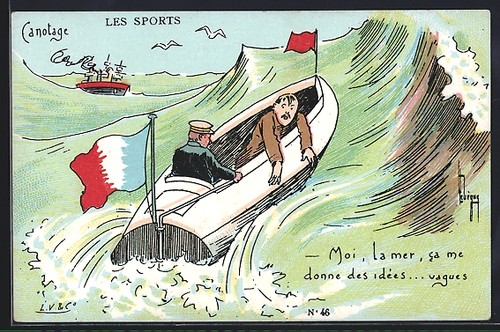 Carte postale bateau moteur - carte,