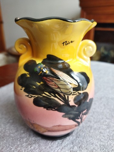 Vase vallauris décor - décor, cigale