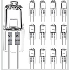 12 Ampoule G4 Halogène 20 W 12V 2900K Blanc Chaud Eclairage Lustre Lampe Maison