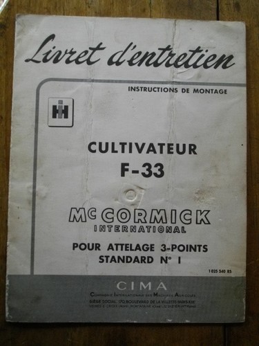 Mccormick cultivateur 33 - cultivateur, f-33