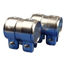 2pcs Exhaust Pipe Connector Double Clamp Connector 63.5 x 80mm Universal