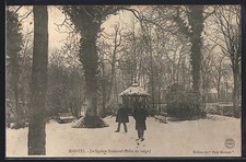 Old postcard mantes, Le Square Brieussel, snow effect 1904 