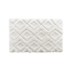 Tapis de bain 50x80 cm - Tufté - Blanc - Naturel