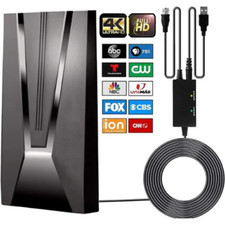 Antenne TV Intérieur TNT HD Puissante 520km 4K 1080P avec Amplicateur de Signal