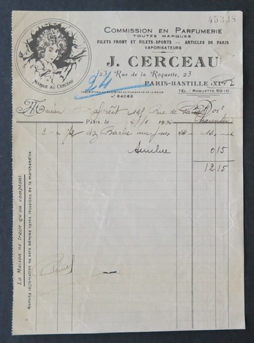 Facture 1932 parfumerie - facture,