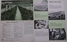 Ford Anglia 100E 1955-56 Original UK Foldout Sales Brochure Pub. No. U9097/1055