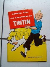 HERGE /  TRES RARE PLV  ESPAGNOL  LES AVENTURES DE TINTIN / ANNEE 60 
