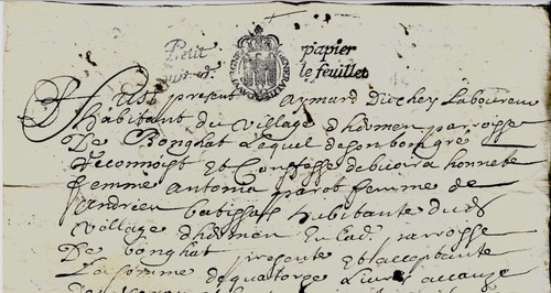 1682 manuscrit bongheat - 1682, manuscrit: