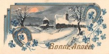 CPA Fantasy Cute - Snow Landscape in a Frame and Horseshoe