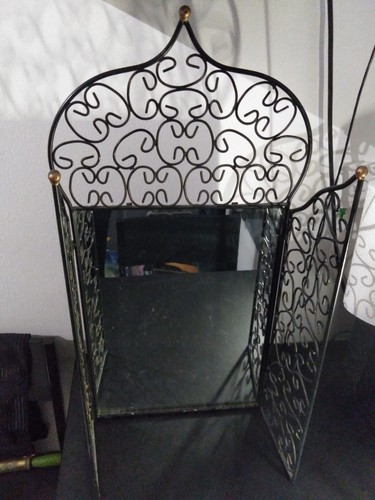 Ancien miroir fer forgé - ancien,