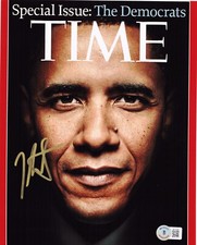 PLATON SIGNED 8X10 PHOTO OBAMA TIME MAGAZINE COVER PHOTOGRAPHER BECKETT COA