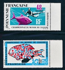 FRENCH POLYNESIA C52-C53 MINT NH, FISH