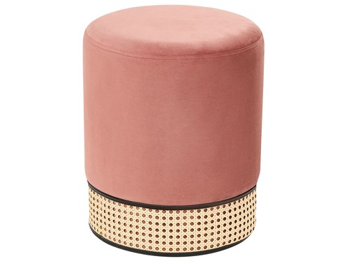 Pouf velours rose assise - velours,