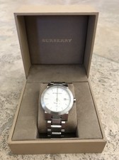 Burberry Sub-eye Checked Stamped Watch, Stainless Steel, 42.5mm Retail $595
