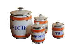 4 pots à épices anciens en