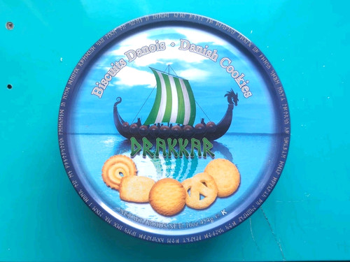 Boîte biscuits danois drakkar - boîte,