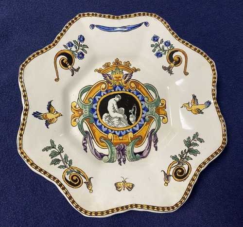 Ancienne assiette faince gien - assiette,