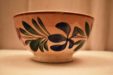 Antique Spongeware Bowl Mouzin Lecat & Cle Nimy Lez-Mons Belgium Floral Motif"67