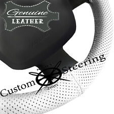 Pour Nissan Figaro 1989-1991 Blanc Perforé Housse Volant Cuir